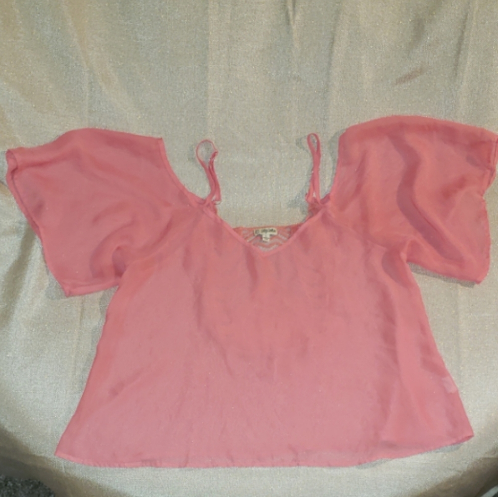 EUC Lily White Cold Shoulder Top